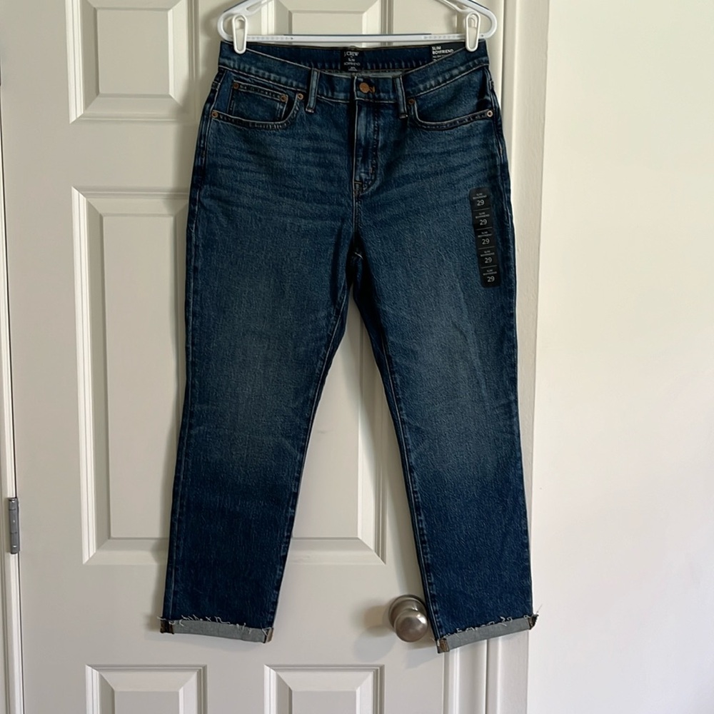 NWT J.Crew Factory women’s Slim boyfriend Jean in all-day stretch 29